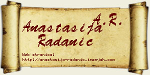 Anastasija Radanić vizit kartica